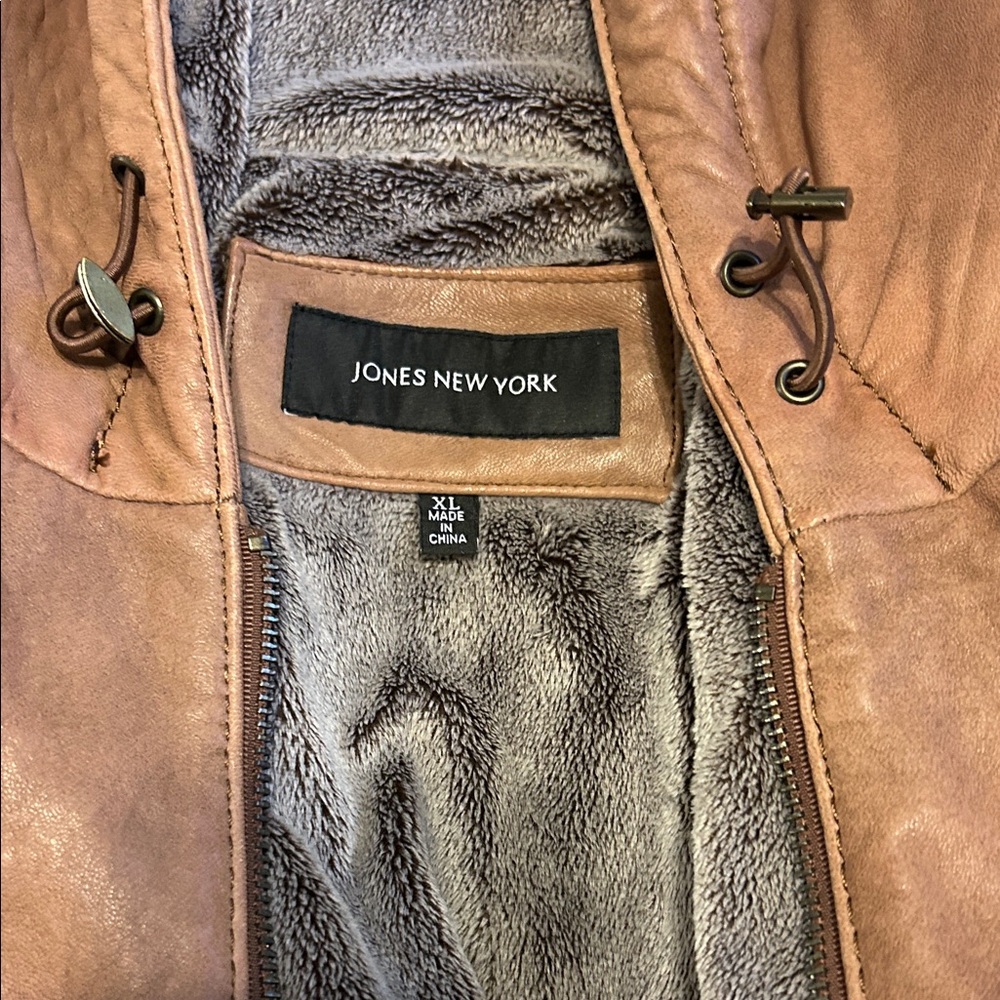 Jones New York Tan Jacket with Gray Lining